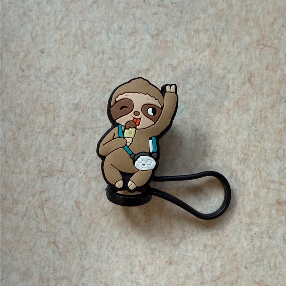 Cute Sloth Straw cover - Brown and Black
